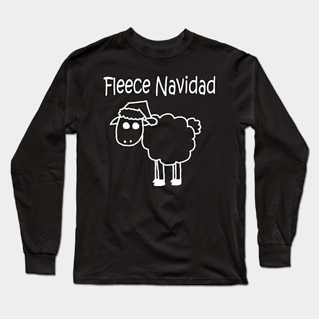 Fleece Navidad White Long Sleeve T-Shirt by PelicanAndWolf